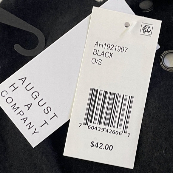 Women's August Hats Grommet/Pearl Embellished Wool Blend Beret, Black OSFM - Picture 8 of 8